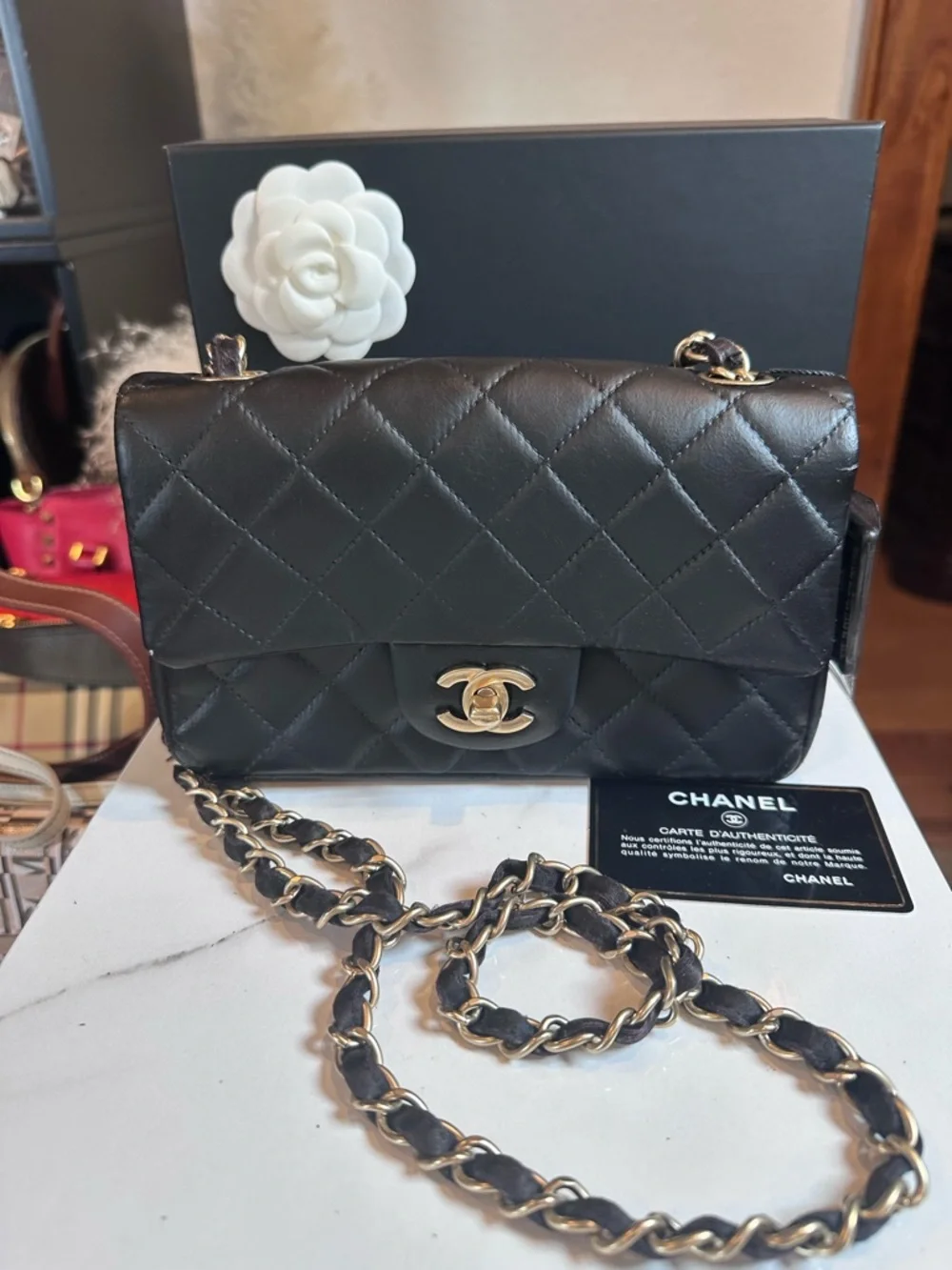 Chanel Mini Black Lambskin Rectangular
Classic Flap Bag - Picture 1 of 12